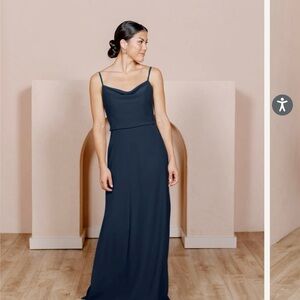 Revelry Skye Chiffon Bridesmaid Dress in Navy, Never Worn, with tags. Size 6